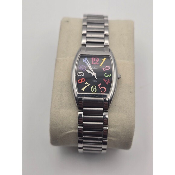 Belair Swiss Made Womens Watch 24mm Case Rainbow Number Steel Band - New Battery main image 7